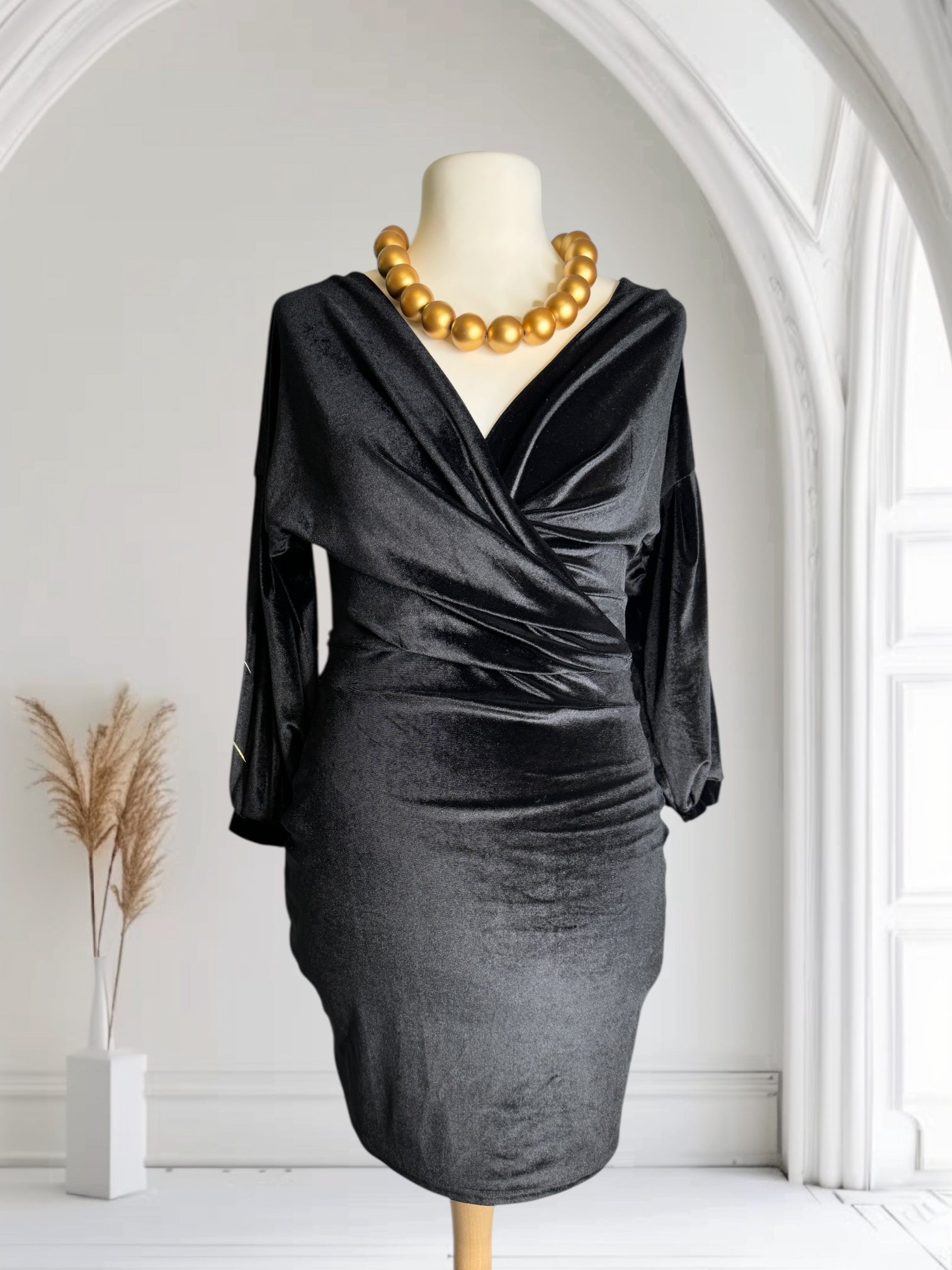 Robe Noire courte, tissu viscose, Taille S