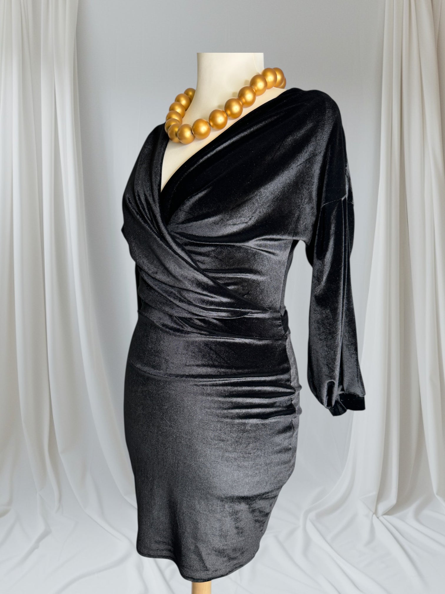 Robe Noire courte, tissu viscose, Taille S