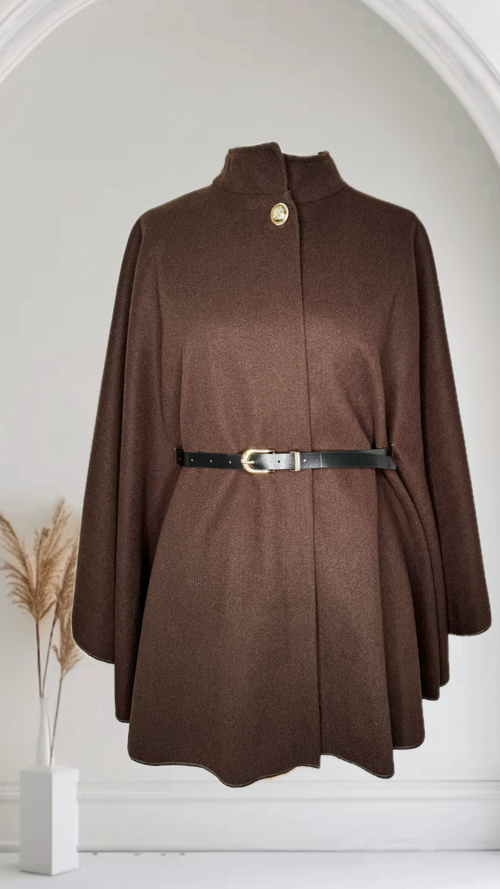 Pancho de femme avec ceinture Taille L-XL couleur Chocolat