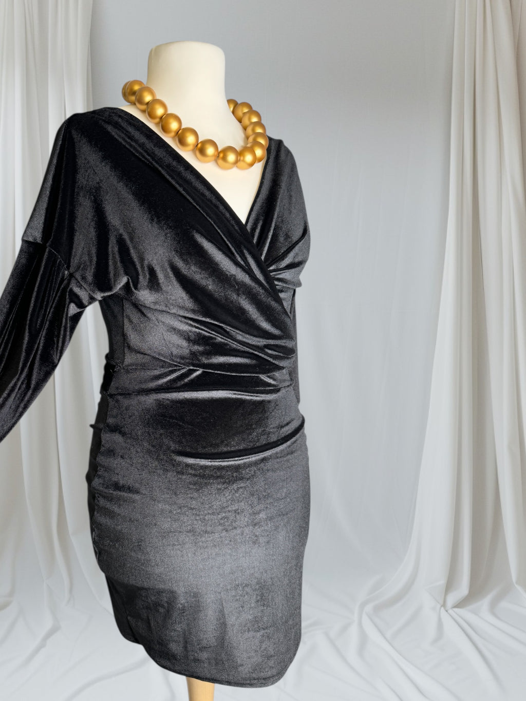 Robe Noire courte, tissu viscose, Taille S