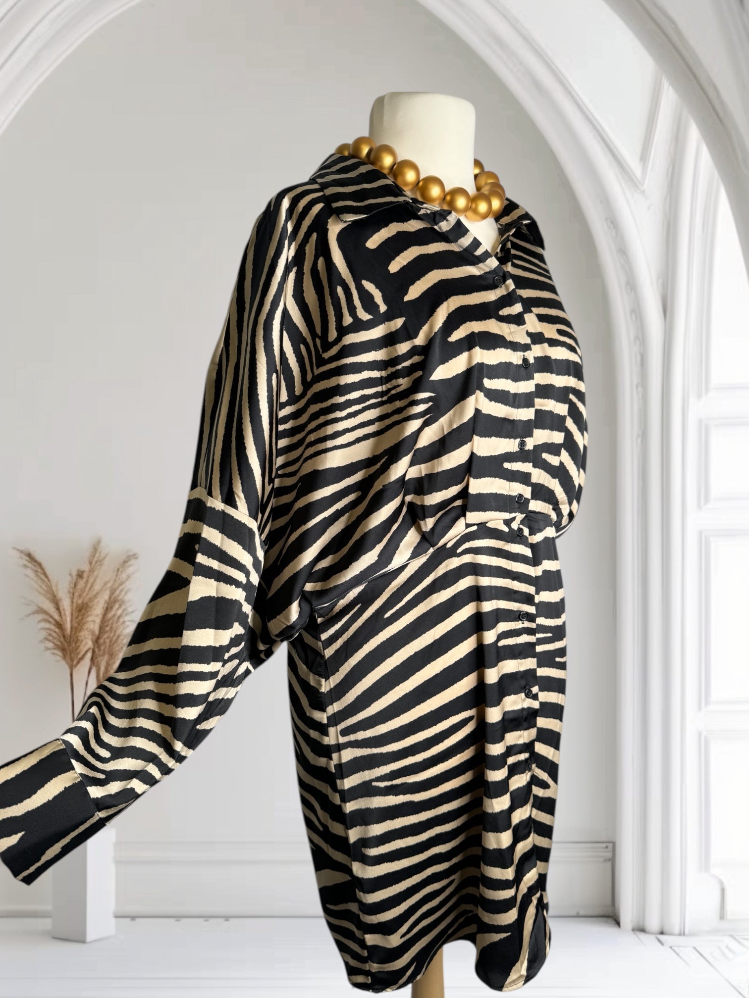 Robe Zèbre soie, Taille L, Made in France