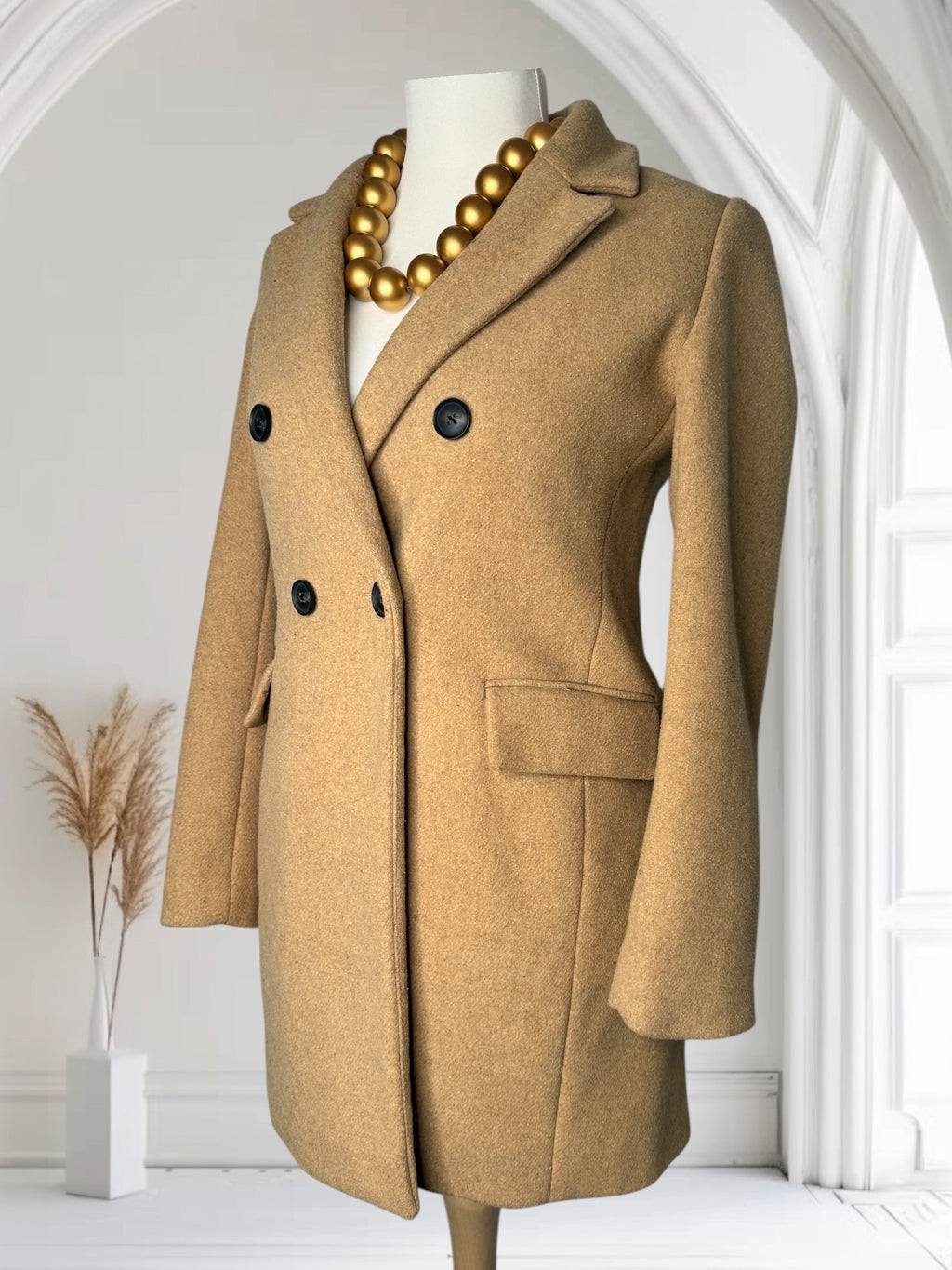 Manteaux Élégant, très Chaud, couleur beige, Taille M