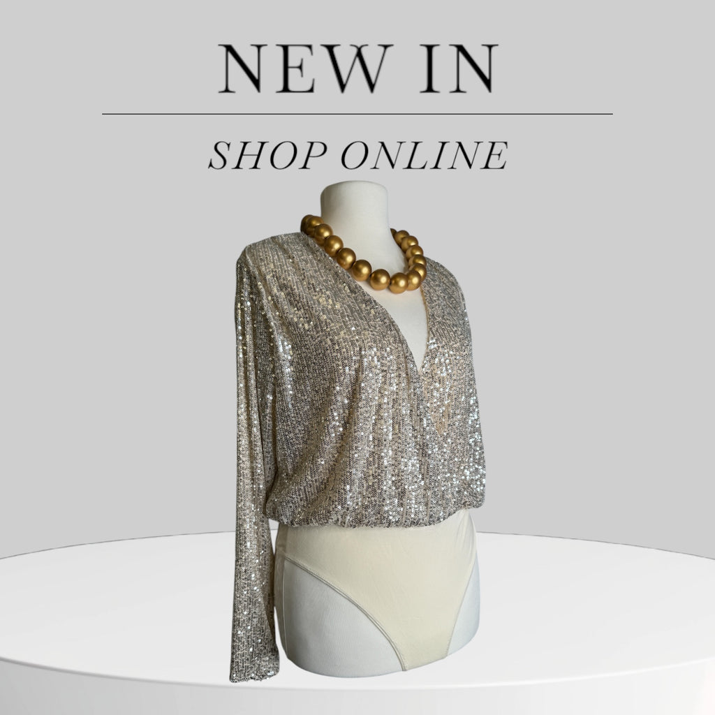 Body argente, avec paillettes, Taille L