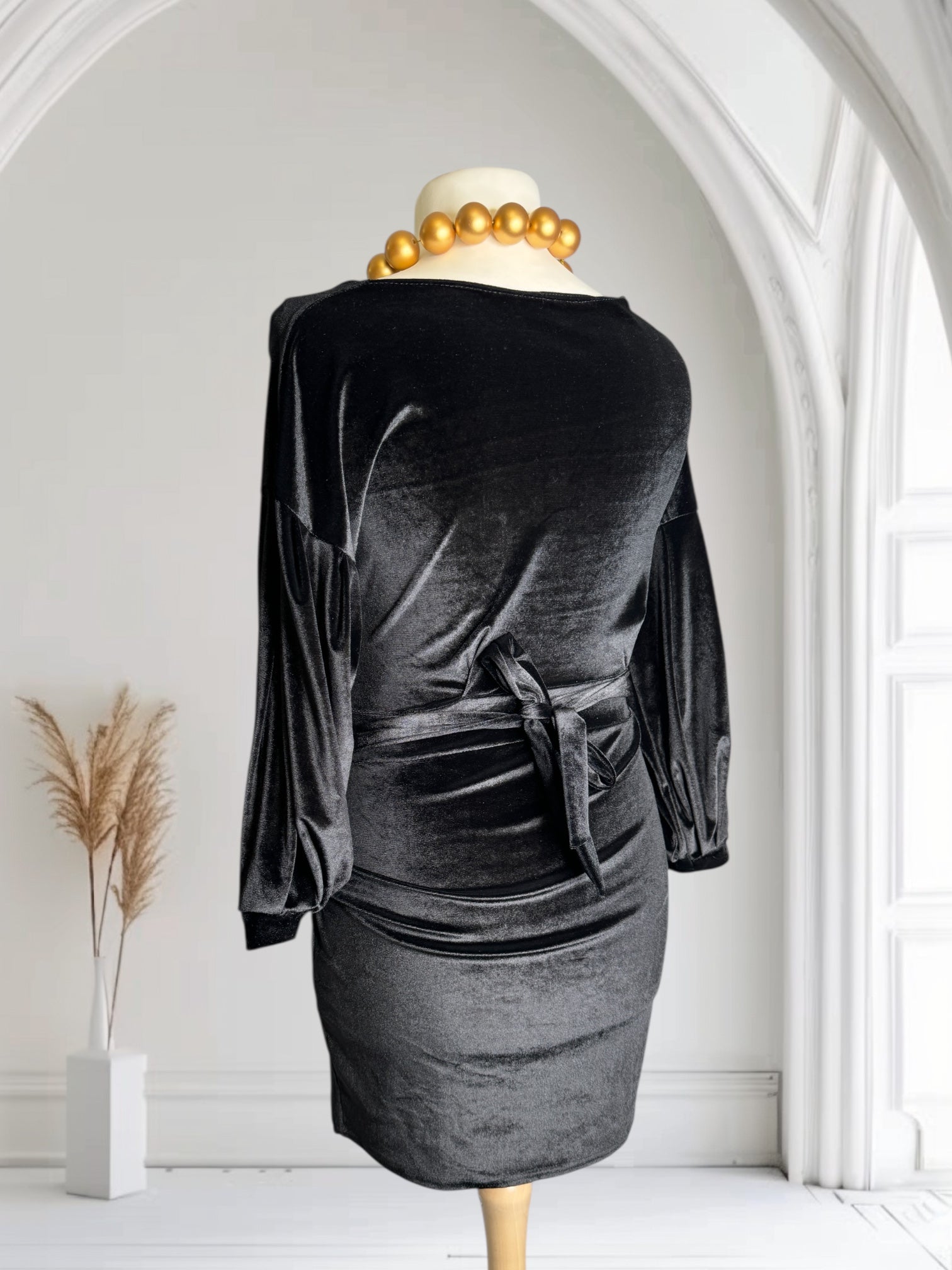 Robe Noire courte, tissu viscose, Taille S