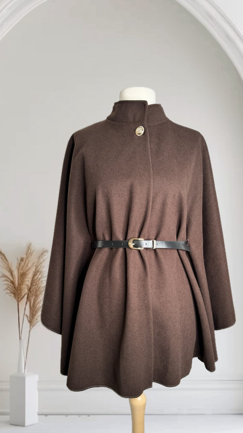 Pancho de femme avec ceinture Taille L-XL couleur Chocolat
