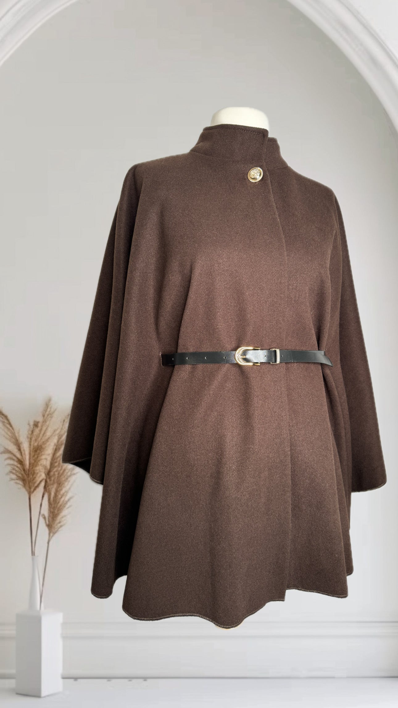 Pancho de femme avec ceinture Taille L-XL couleur Chocolat