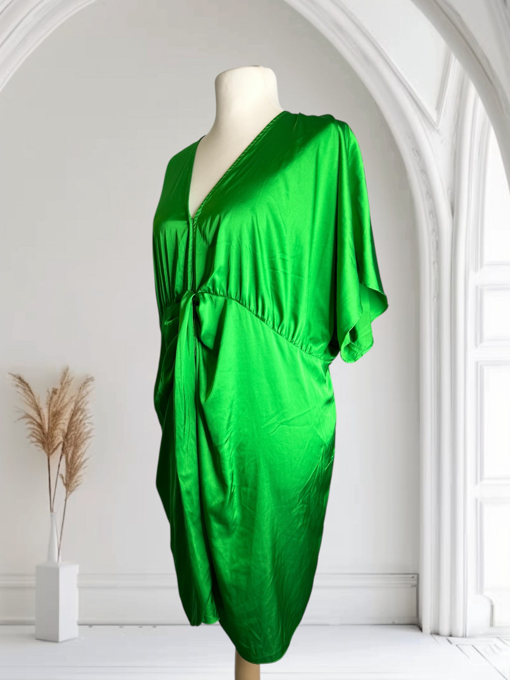 Robe couleur Vert, Soie, Taille 2XL