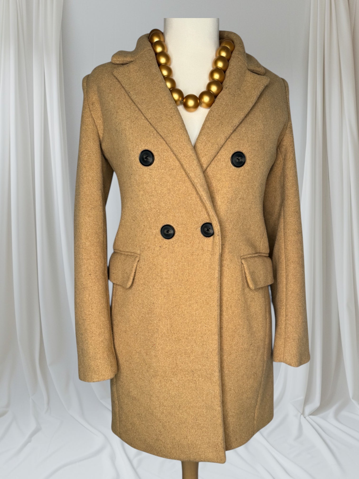 Manteaux Élégant, très Chaud, couleur beige, Taille M