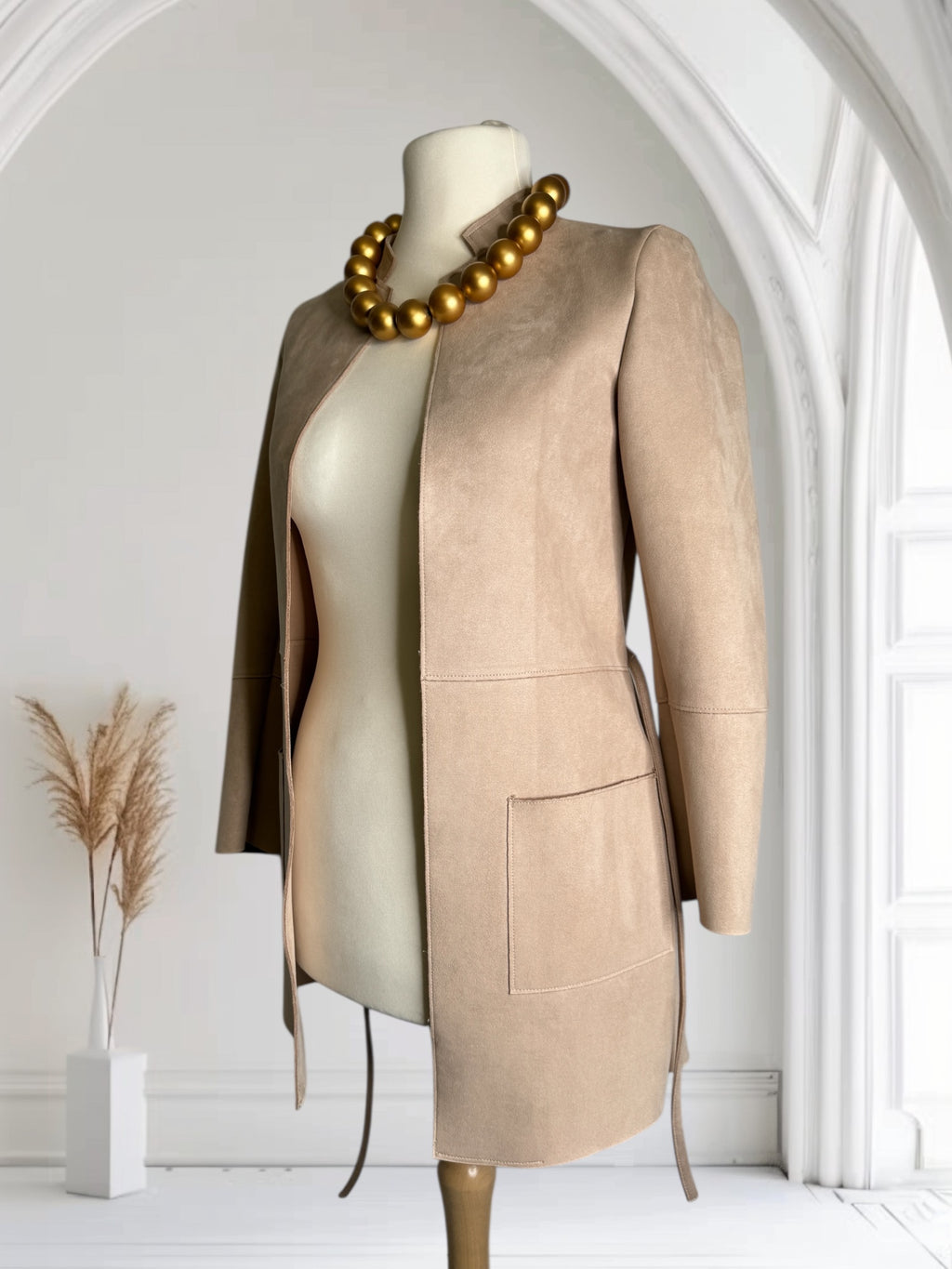 Mini Manteau, Taille XS, Rose-beige