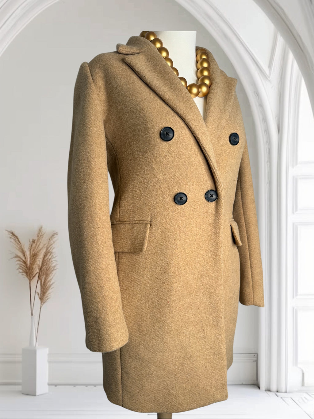 Manteaux Élégant, très Chaud, couleur beige, Taille M