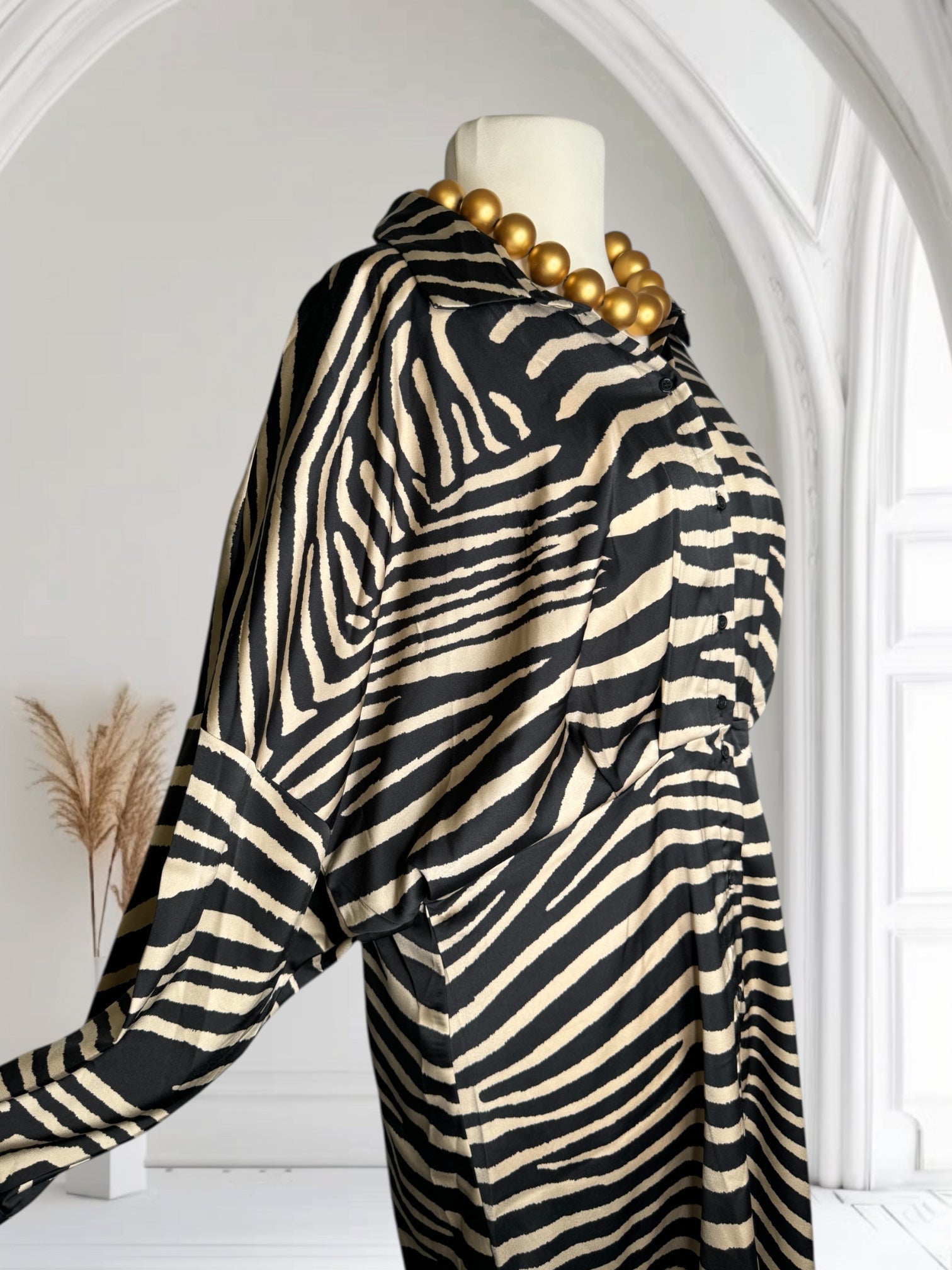 Robe Zèbre soie, Taille L, Made in France