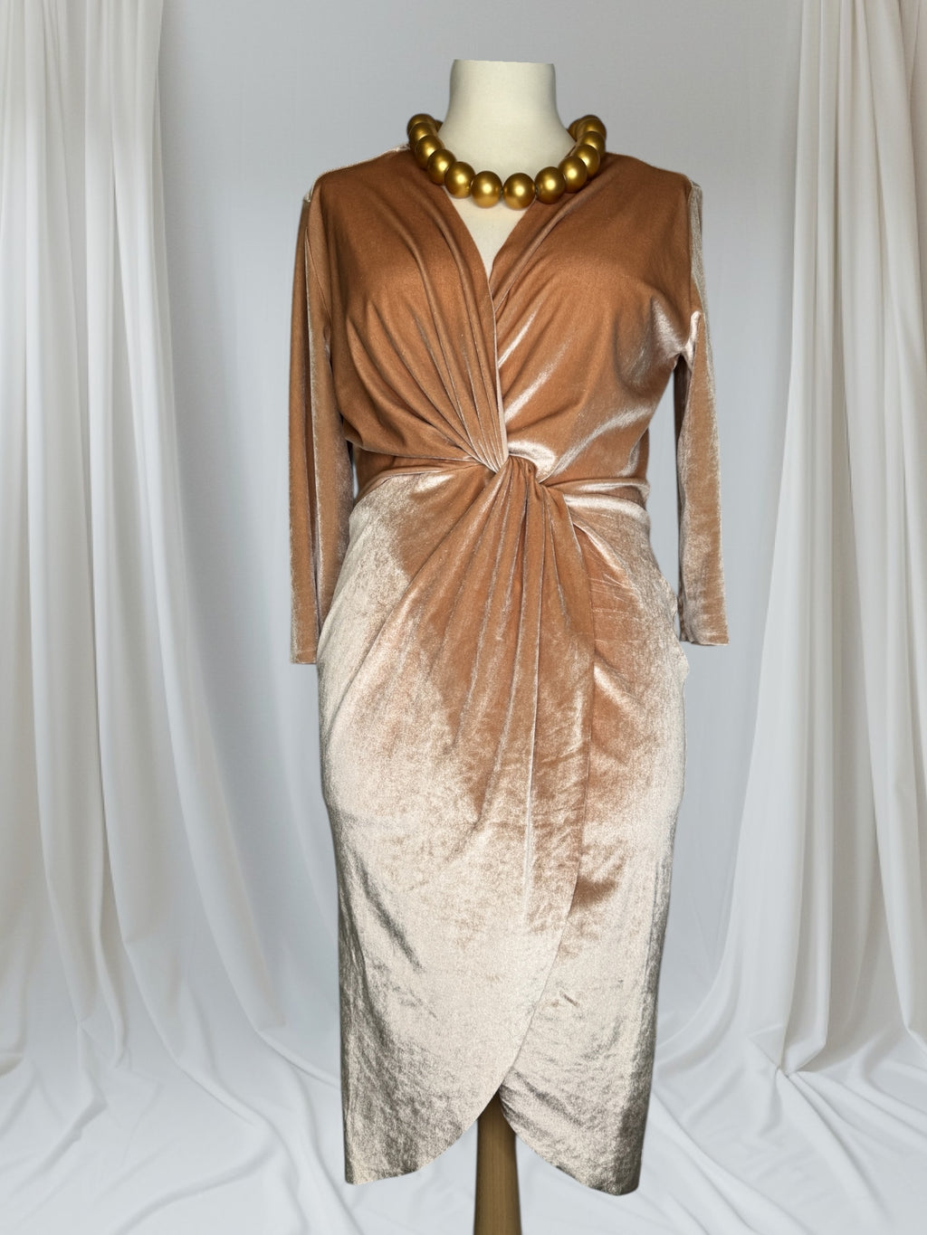 Robe beige Crème, Taille S, tissu viscose