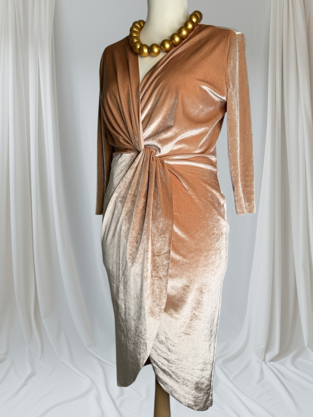 Robe beige Crème, Taille S, tissu viscose