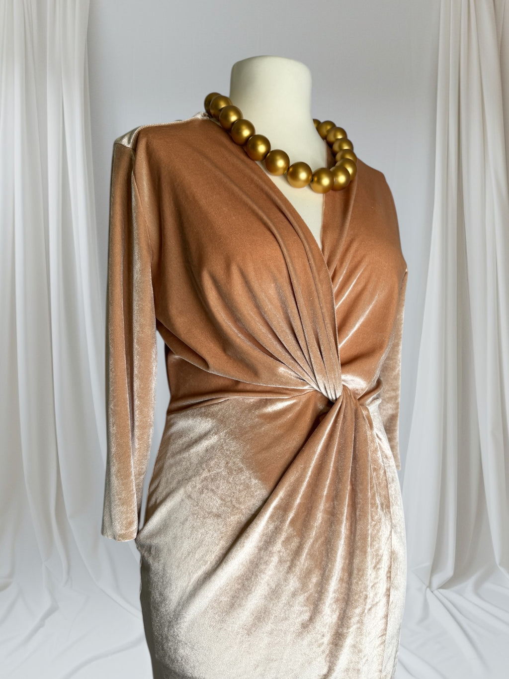 Robe beige Crème, Taille S, tissu viscose