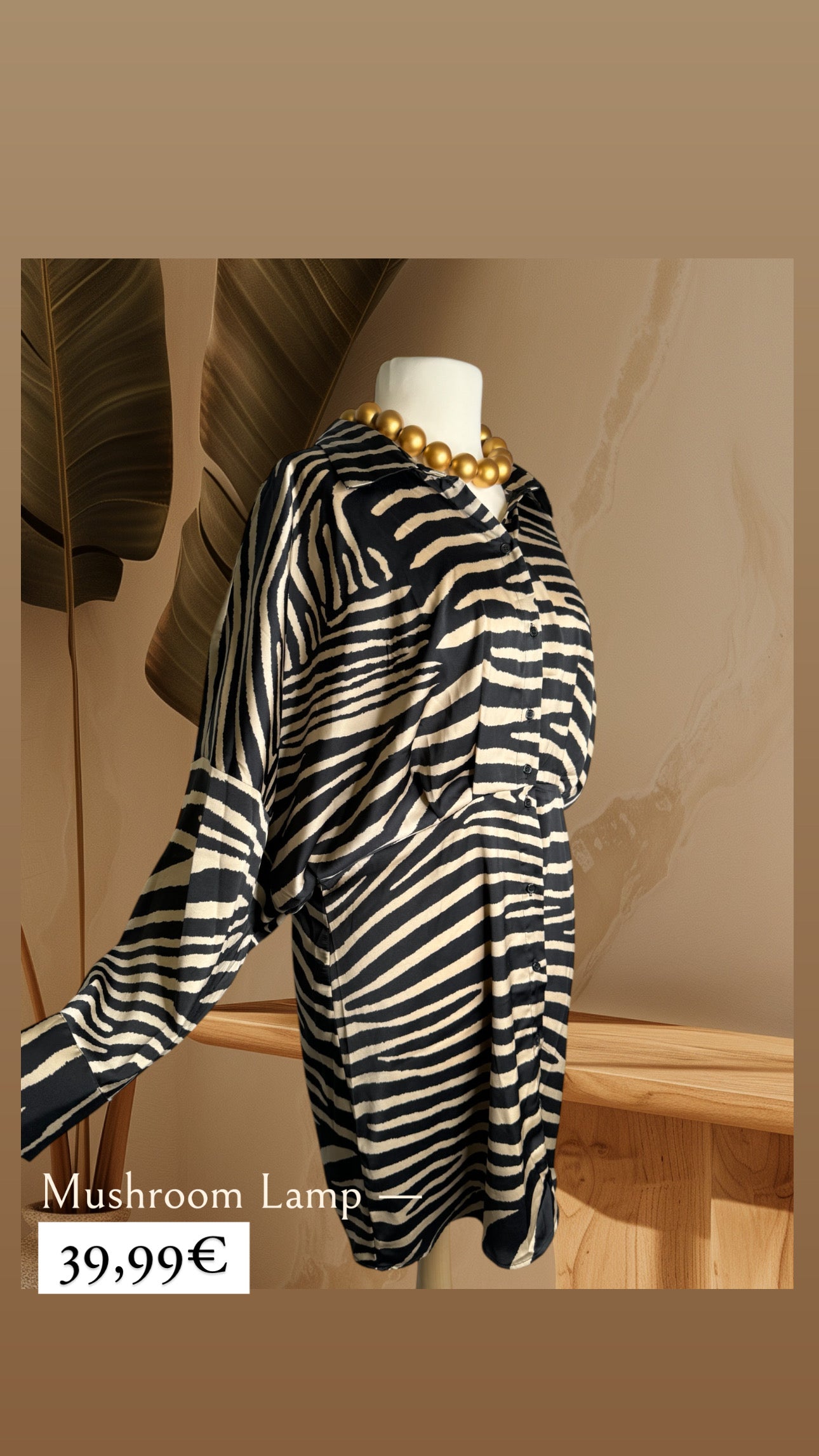 Robe Zèbre soie, Taille L, Made in France