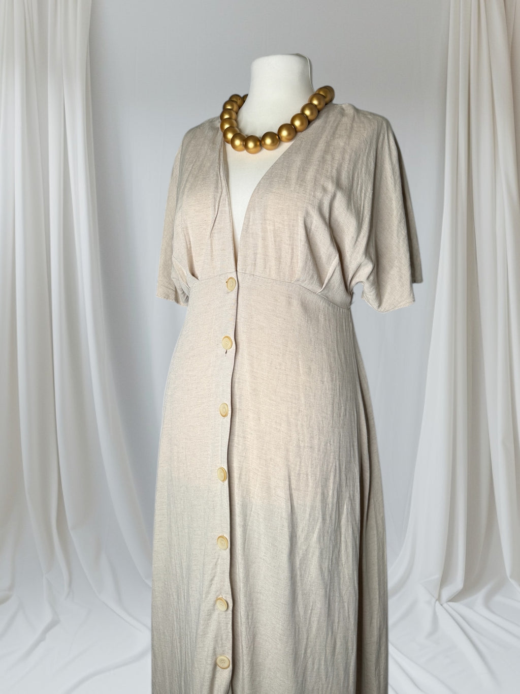 Robe tres elegant, couleur Crème, Taille XL